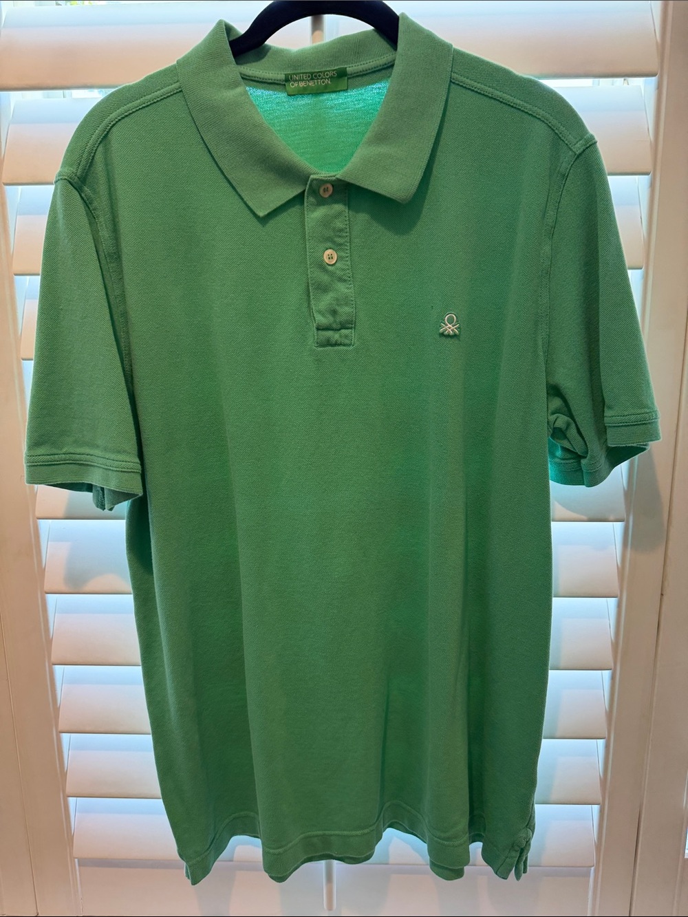 United Colors Of Benetton Men’s Mint Green Polo Shirt with Logo - Picture 1 of 6